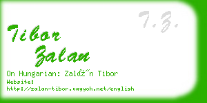 tibor zalan business card
